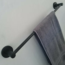 Load image into Gallery viewer, black towel holder Modern Bathroom Towel Holder Black Matt Wall Mounted Stylish Round Accessory
