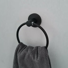 Load image into Gallery viewer, Black Wall Mounted Towel Ring
