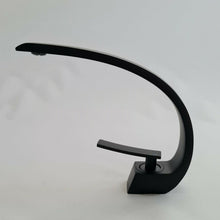 Load image into Gallery viewer, Black Basin Tap Waterfall Black Basin Sink Finish Modern Bathroom Mixer Mono Tap Cloakroom
