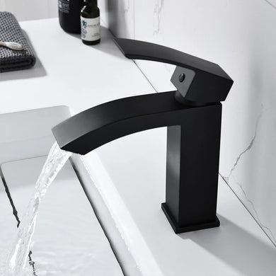 Black Basin Tap Hot Cold Black Basin Cloakroom Tap Modern Basin Sink Tap Square Mixer