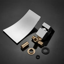 Load image into Gallery viewer, basin mixer taps Waterfall Basin Tap Chrome Finish Mixer Tap Bathroom Single Lever Hot Cold Tap Wall Mounted Tap
