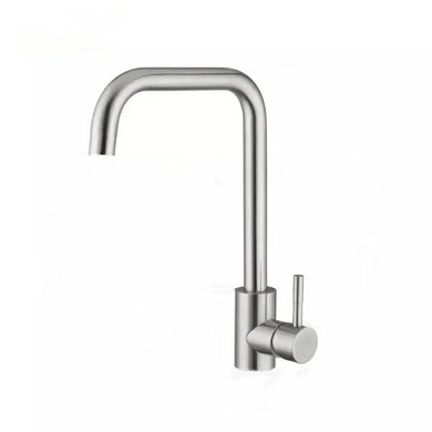 Kitchen Tap L Chrome Deck Mounted Single Lever Faucet Chrome Polished Finish 