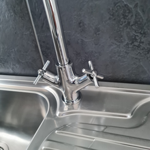 Load image into Gallery viewer, Kitchen Tap Single Lever Faucet  Kitchen Tap Chrome Finish Mixer Twin Lever Swivel Tap
