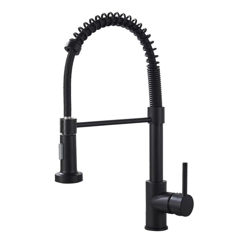 Kitchen Tap Kitchen Tap Black Finish Pull Down Swivel Sink Mixer Spring Spray Faucet