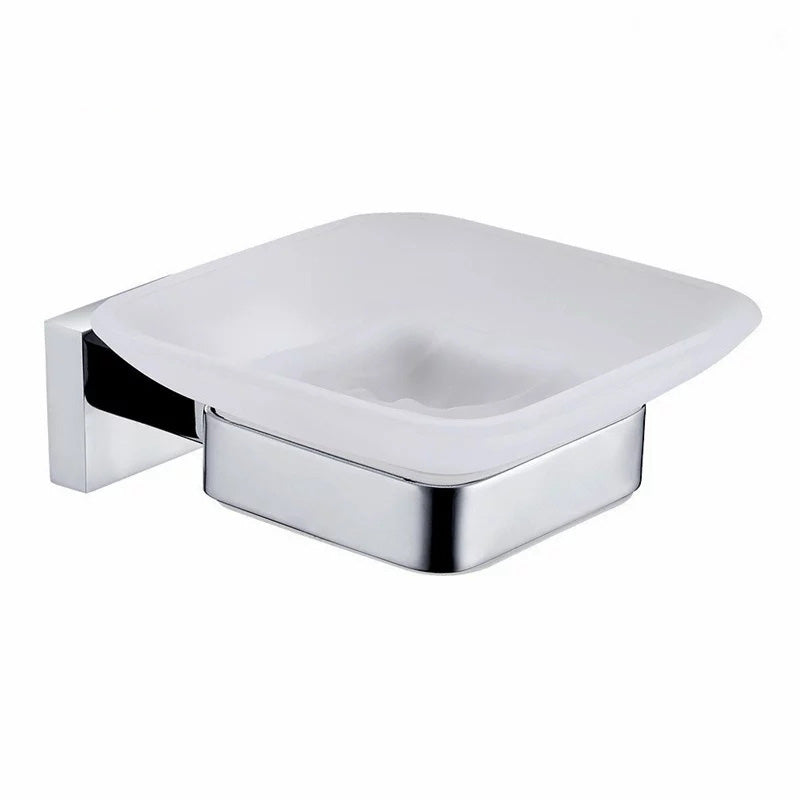 wall mounted soap holder Modern Bathroom Soap Holder Glass Soap Chrome Dish & Holder Wall Mounted Accessory