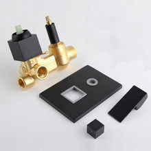 Load image into Gallery viewer, concealed shower Thermostatic Concealed Rear Wall Black Matt Square Head Shower Set 3 way Mixer
