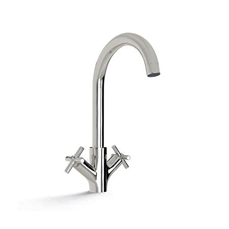 Kitchen Tap Kitchen Tap Chrome Finish Mixer Twin Lever Swivel Tap
