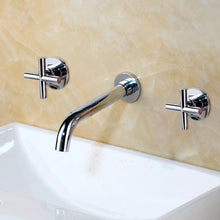 Load image into Gallery viewer, basin mixer taps uk Waterfall Basin Tap Chrome Finish Mixer Tap Bathroom Single Lever Hot Cold Tap Wall Mounted Tap
