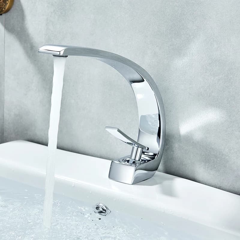  Waterfall Basin Tap Chrome Finish Mixer Taps Mono Tap Cloakroom