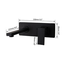 Load image into Gallery viewer, Bath Taps Wall Mounted Waterfall Black Basin Sink Mixer Tap Black Matt Finish Single Lever Tap Wall Mounted Tap
