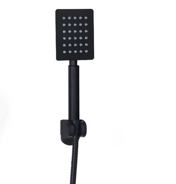 Shower Hand Square Black Matt Handset 1.5m Shower Hose Handset Holder For Bath Mixer Tap