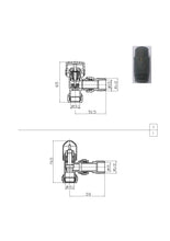 Load image into Gallery viewer, Towel Raditor Valves 15 mm Pair Anthracite Thermostatic and Manual Control Corner Towel Radiator Valves15mm Pair
