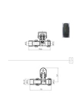 Load image into Gallery viewer, Towel Radiator Valves15mm Pair Anthracite Thermostatic and Manual Control Corner
