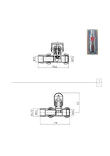 Load image into Gallery viewer, Thermostatic and Manual Control Corner Towel Radiator Valves15mm Pair Chrome

