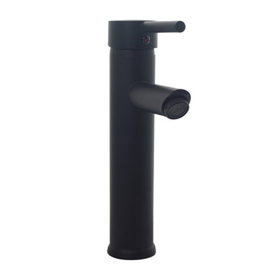 Black Basin Tap Deck Mounted Single Lever Black 24cm Modern Stylish Basin Tap Black Matte Finish 