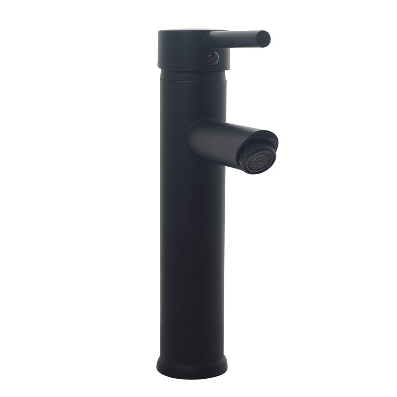 Black Basin Tap Deck Mounted Single Lever Black 24cm Modern Stylish Basin Tap Black Matte Finish 