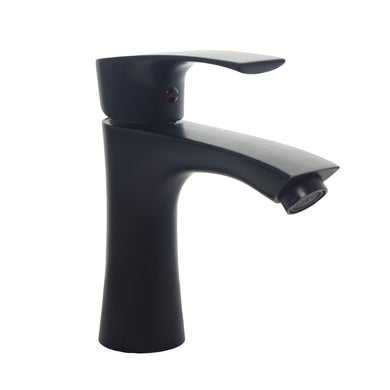 Basin Tap  Single Lever Modern Round Bathroom Mono Black Basin Sink Mixer Tap Brass