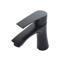 Load image into Gallery viewer, Single Lever Modern Round Bathroom Mono Black Basin Sink Mixer Tap Brass Single Lever Modern Round Bathroom Mono Black Basin Sink Mixer Tap Brass
