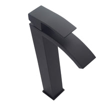 Load image into Gallery viewer, Black Taps For Bathroom Hot Cold Black Basin Cloakroom Tap Modern Basin Sink Tap Square Mixer 30cm Black finish
