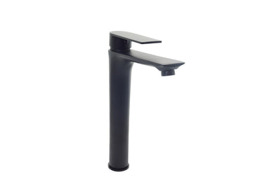 Matte Black Bathroom Taps  Basin Sink Mixer Tap Brass Single Lever Modern Round Bathroom Mono Tall black basin