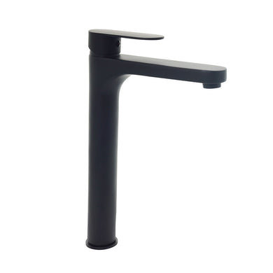 Basin Tap Black Matte Black Basin Sink Mixer Tap Brass Single Lever Modern Round Bathroom Mono Tall Black Finish