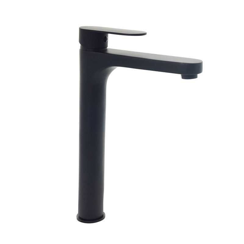 Basin Tap Black Matte Black Basin Sink Mixer Tap Brass Single Lever Modern Round Bathroom Mono Tall Black Finish