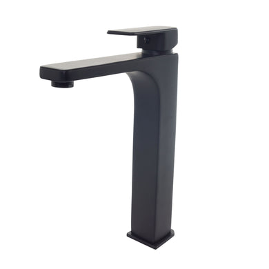 Black Basin Tap Square Bathroom Mono Sink Mixer Tap Brass Single Lever Modern Black Basin Finish