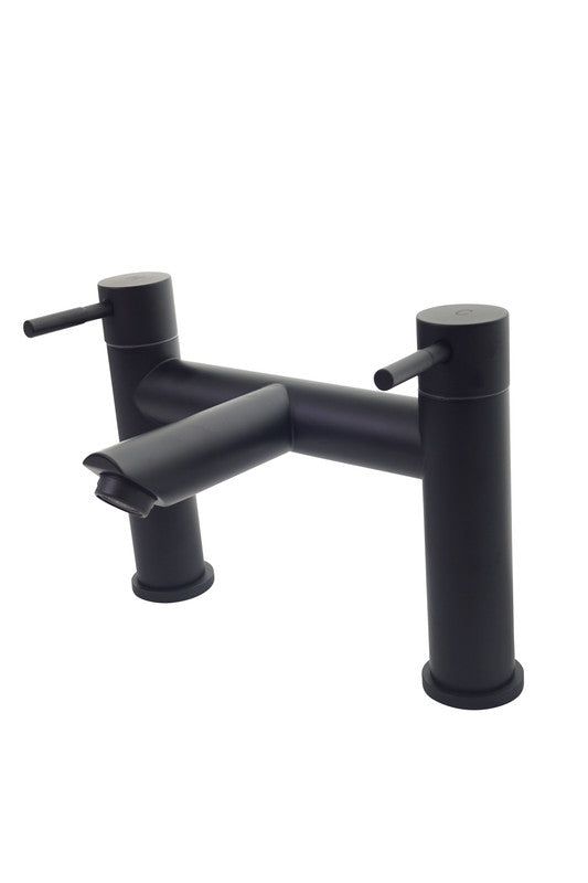 Black Matte Bath Filler Tap Bathroom Modern Waterfall Black Finish Basin Bath Sink Mono Square Mixer Bath Filler Tap
