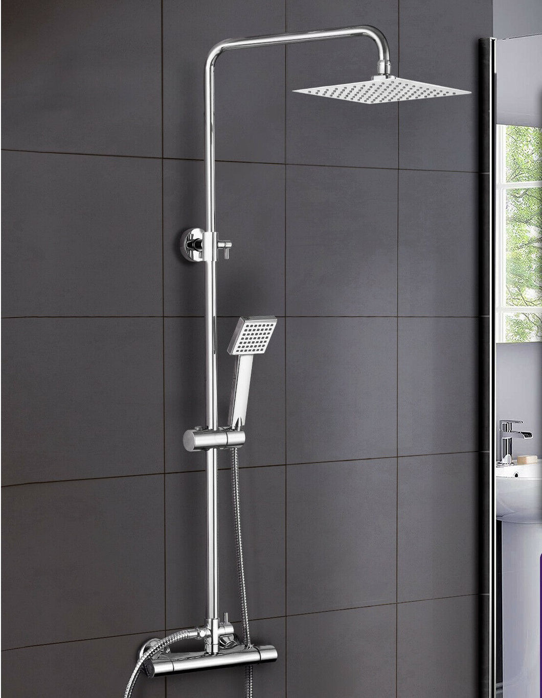 Thermostatic Set Chrome Finsih Valve Round Set Bathroom Shower Set Mixer Thermostatic Set Chrome Finsih Valve Round Set Bathroom Shower Set Mixer