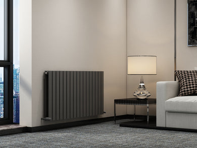 Horizontal Slimline Double Radiator Anthracite 600x1158mm Horizontal Slimline Double Radiator Anthracite 600x1158mm