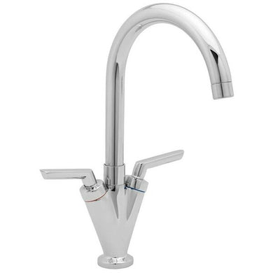 kitchen taps chrome Kitchen Tap Chrome Finish Dual Lever Taps Sink Mono Mixer Tap