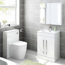 Load image into Gallery viewer, Vanty Unit Slim Edged Basin 600 x 400mm Square Vanity Unit with Long Handles and Slim Edged Basin
