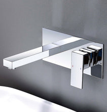 Load image into Gallery viewer, basin mixer taps uk Wall Mounted Tap Waterfall Basin Sink Mixer Tap Bathroom Basin Tap Chrome Finish Single Lever Hot Cold Tap
