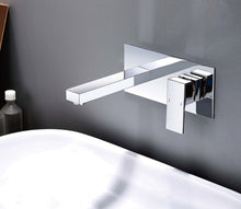 Load image into Gallery viewer, mono basin mixer tap Wall Mounted Tap Waterfall Basin Sink Mixer Tap Bathroom Basin Tap Chrome Finish Single Lever Hot Cold Tap
