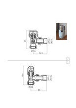 Load image into Gallery viewer, Thermostatic and Manual Control Corner Towel Radiator Valves15mm Pair Chrome

