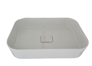 Ceramic Basin Sink Basin Sink Worktop Countertop Cloakroom Ceramic Bathroom Rectangle White 600x390mm