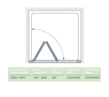 Load image into Gallery viewer, White Frame Glass Shower Door Bi-Fold Shower Bathroom 995mm White Frame Glass Shower Door
