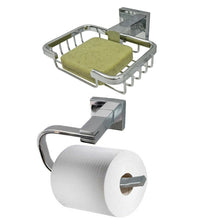 Load image into Gallery viewer, Tb+ Bathroom Accessory Set Polished Chrome Toilet Roll Holder &amp; Soap Holder Set Offer Tb+ Bathroom Accessory Set Polished Chrome Toilet Roll Holder &amp; Soap Holder Set Offer
