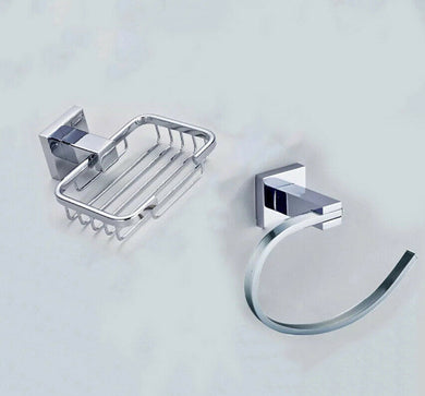 Bathroom Accessories Chrome Chrome Finish Wall Mounted Bathroom Accessory Set Soap Holder And Towel Holder Set Offer