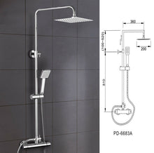 Load image into Gallery viewer, Thermostatic Set Chrome Finsih Valve Round Set Bathroom Shower Set Mixer Thermostatic Set Chrome Finsih Valve Round Set Bathroom Shower Set Mixer
