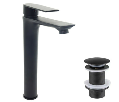 Basin Tap The Bath Plus Bathroom Black Basin Sink Mixer Tap & Slotted Click Clack Set Offer